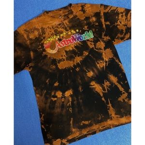 Black Unisex Custom Bleach Dye Astroworld Tee